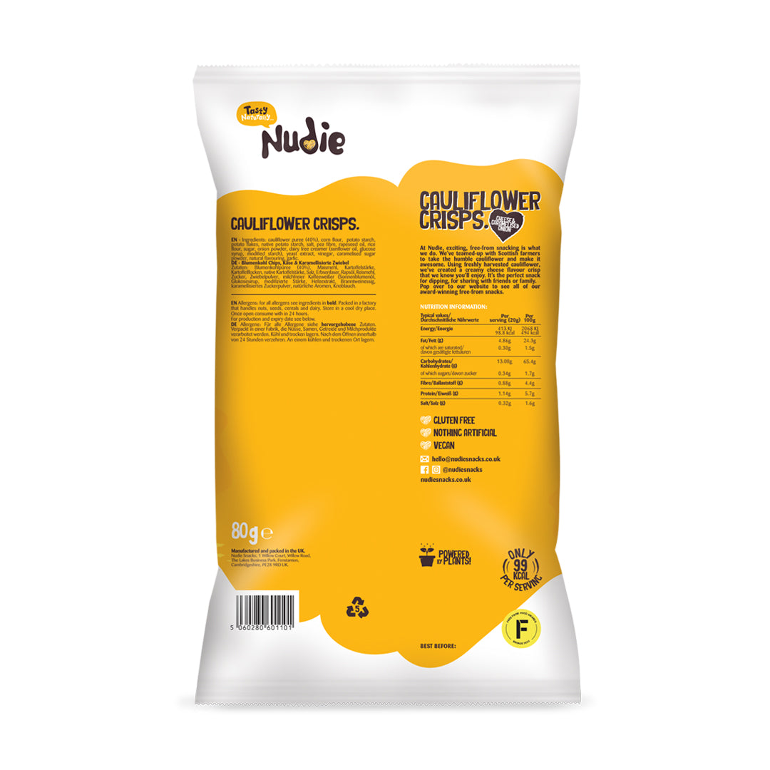 Cauliflower Crisps Cheese & Caramelised Onion (Sharing Bags 80g