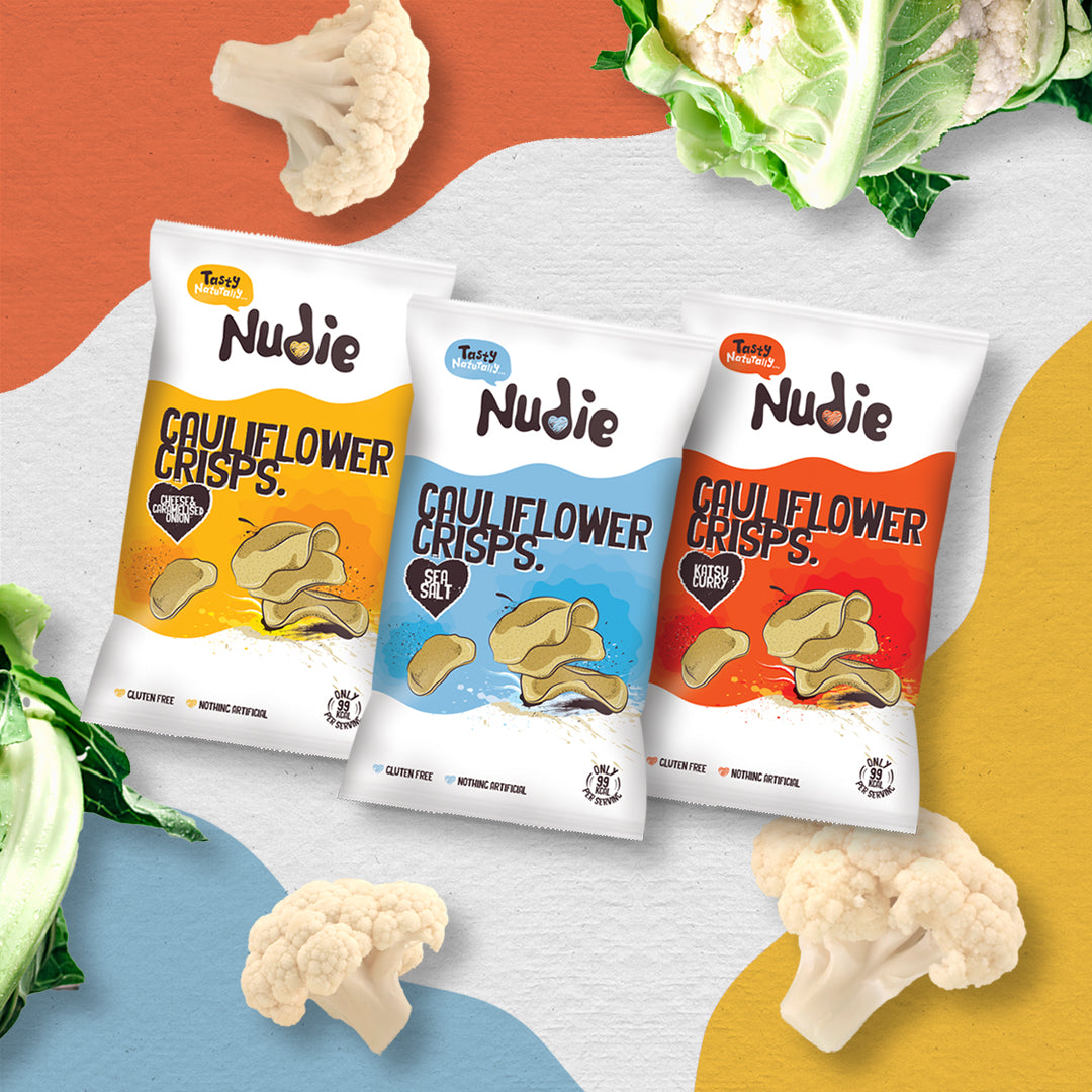 Cauliflower Crisps Katsu Curry and Cheese & Caramelised Onion